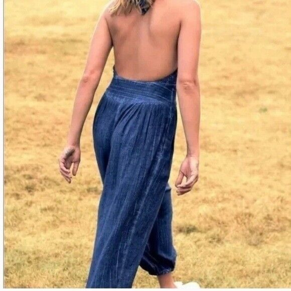 Free People Travel Light Jumpsuit. Navy/ Marine. Size S NWOT - Picture 2 of 7